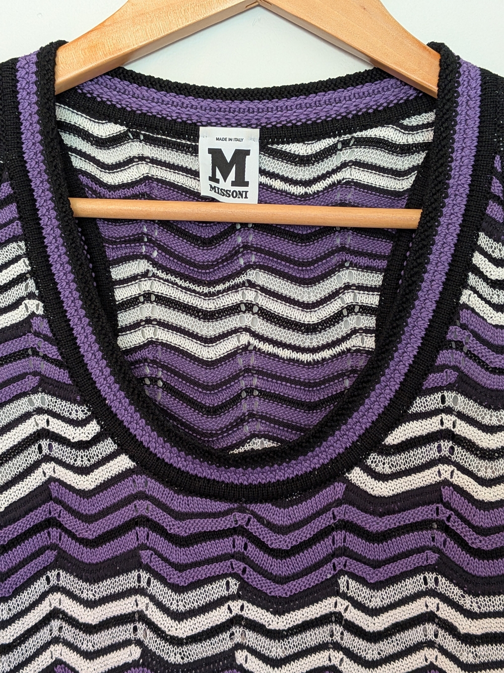 Missoni Purple, Black & White Striped Knit Tank Top - Picture 2 of 11